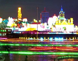 东北哈尔滨冰雪大世界使用开宁慢直播设备实时直播冰雕